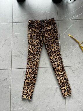 Tripp NYC Leopard Print Skinny Jeans - Black & Tan